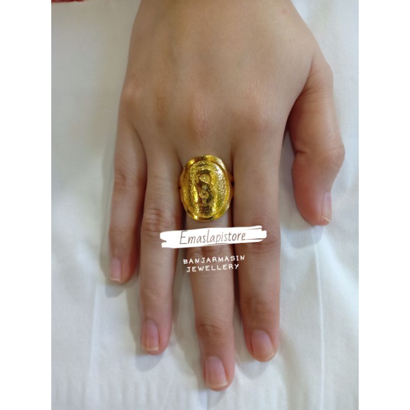 Cincin Jumbo {B} Koin Pasir Gradasi Lapis Emas 999 Banjar