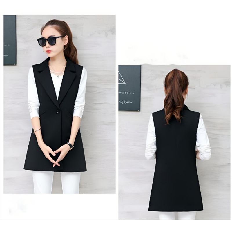Outer wanita, Rompi wanita panjang/long vest wanita kekinian/Rompi formal
