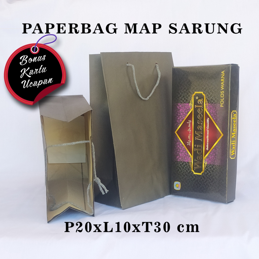 

PAPERBAG BONUS KARTU UCAPAN UKURAN R-11 (P20 X L10 X T30 CM) UNTUK SARUNG KAIN DLL