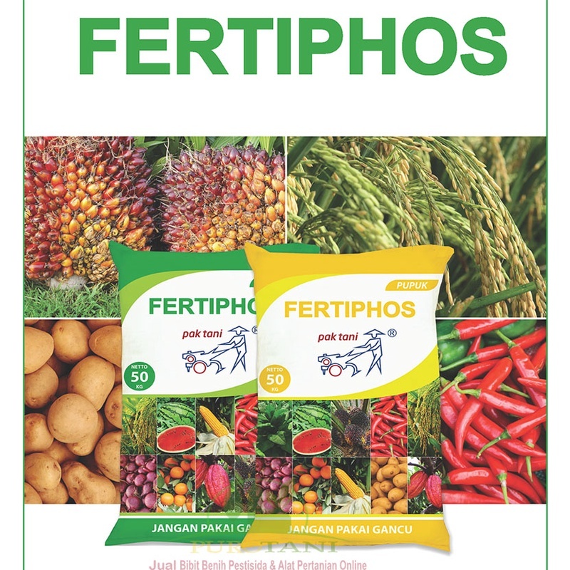 Pupuk TSP Fertiphos Repack 1kg - Hijau & Kuning - Pak Tani