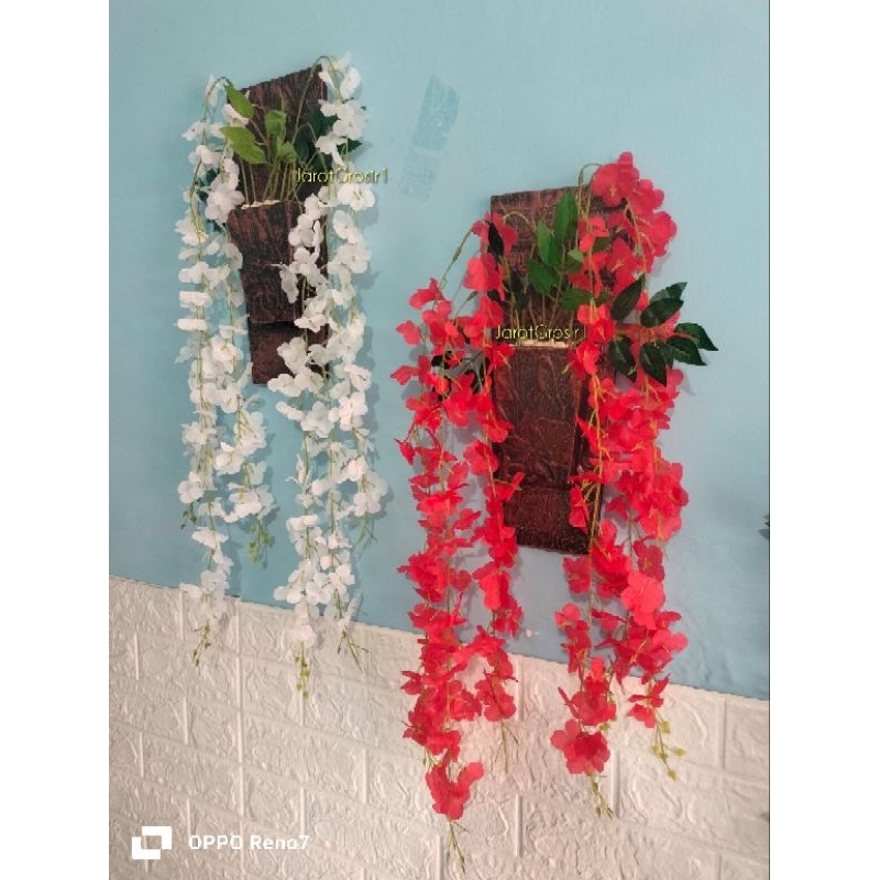 BUNGA JUNTAI // ARTIFICIAL BUNGA RAMBAT// BONSAI TEMPEL MENJUNTAI // DEKORASI DINDING BUNGA HIAS