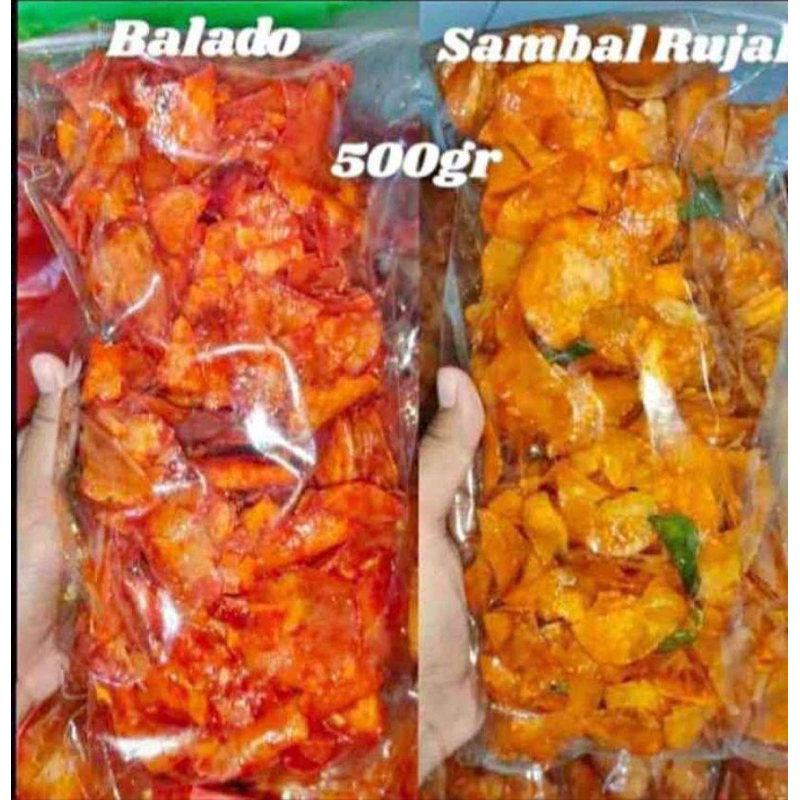 

Keripik singkong balado dan rujak uk.500gr