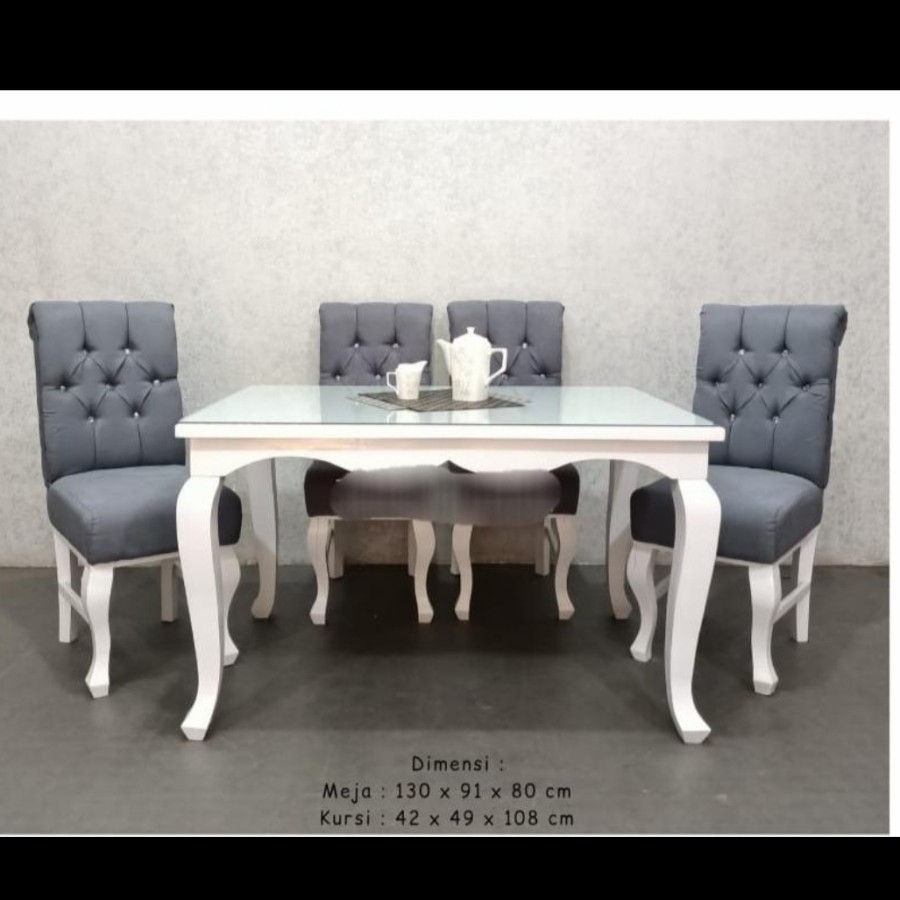 Meja makan minimalis / Dinning table / meja makan kayu mahoni