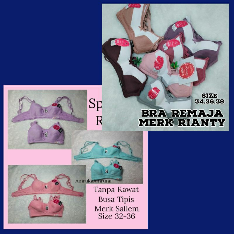 RIANTI SALLEM  Bh Remaja Bra Abg (Isi 3pcs)