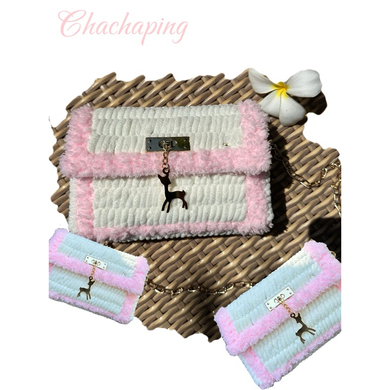 Tas Selempang Rajut Kanvas Mini Wanita