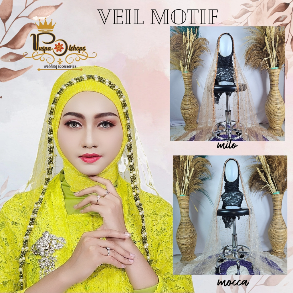 Veil mutiara motif veil pengantin slayer pengantin