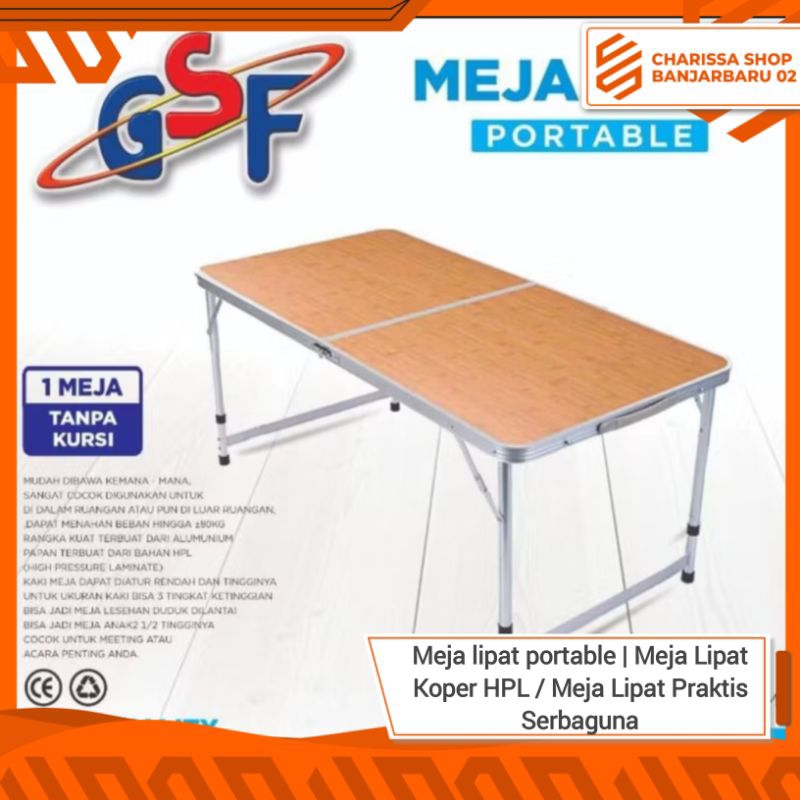 Meja lipat portable | Meja Lipat Koper HPL / Meja Lipat Praktis Serbaguna / Meja Lipat Koper Portabl