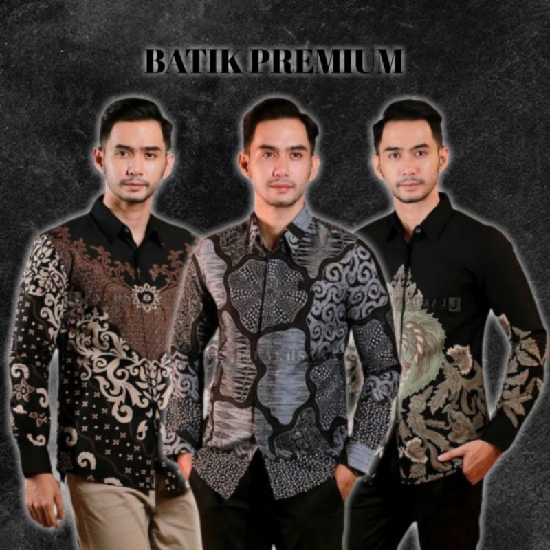 Batik Pria Kemeja Batik Lengan Panjang Size M L XL XXL Baju Pria Cowo Cowok Bordir Sogan Pendek Moti