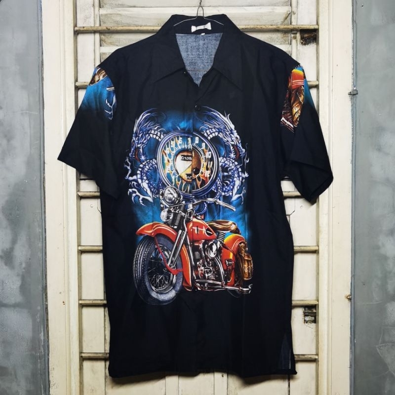 Kemeja Motif Moge HD Harley Davidson Second