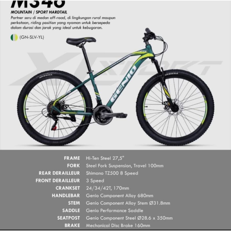 Sepeda MTB Genio  27,5"M 346 new 24 speed