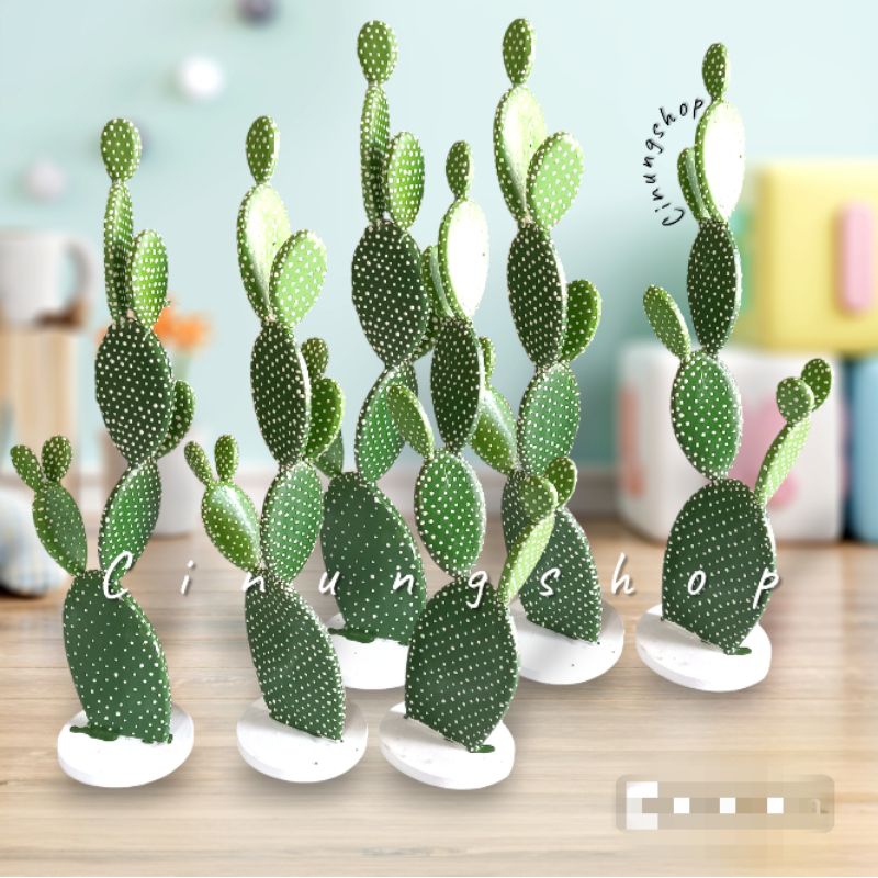 kaktus artificial tanpa pot/dekorasi/kaktus jumbo plastik/bunga plastik