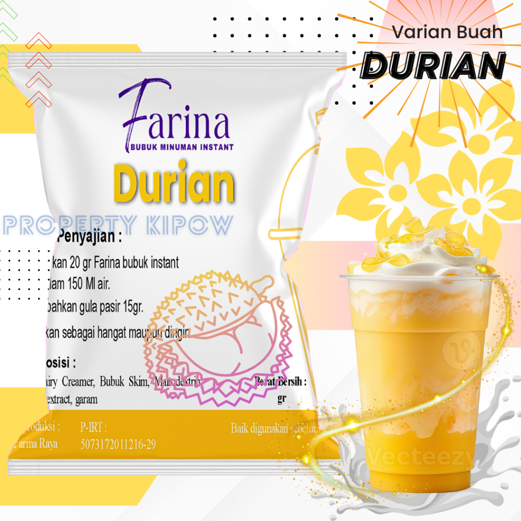 

FARINA Bubuk Minuman Durian - Bubuk Minuman Durian 1kg Plain