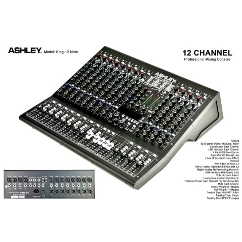 MIXER AUDIO ASHLEY KING 12 note 12CHANEL ORIGINAL