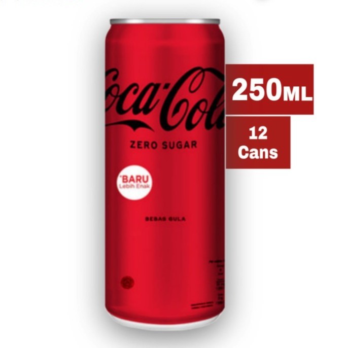 

Coca Cola ZERO Sugar Minuman Soda Soft Drink 250mL x 12 Cans