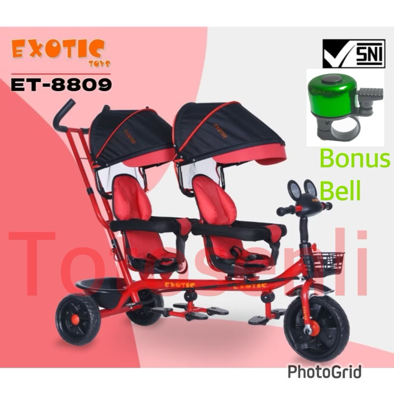 sepeda anak roda tiga kembar EXOTIC 8809