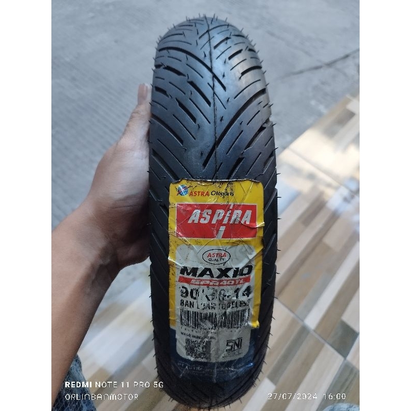 Ban Aspira SPR40 90/80-14 Tubles/Ban Depan New Vario 150/Ban Depan up size Vario 125
