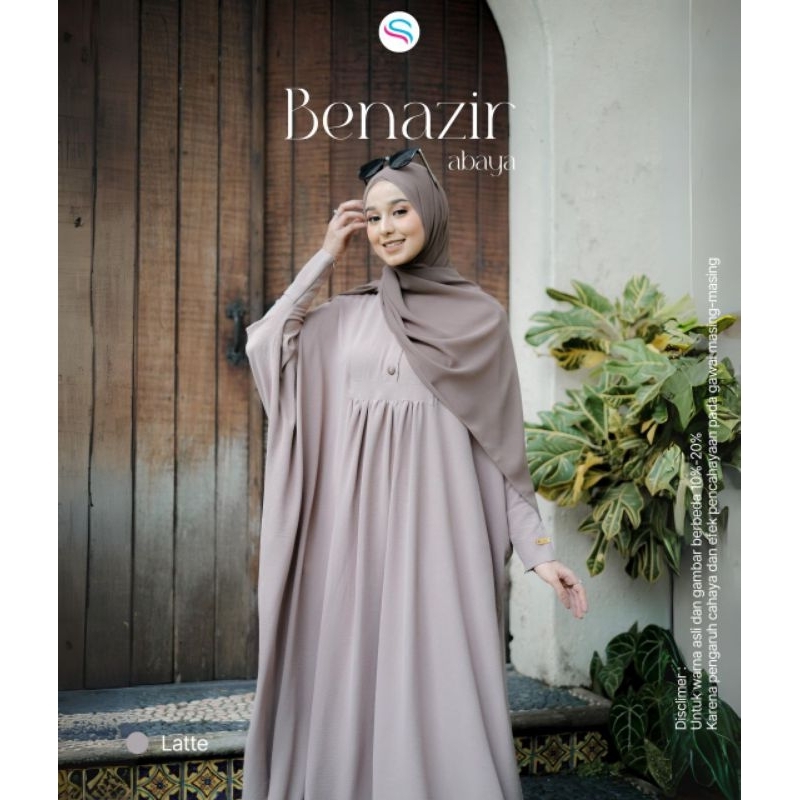 Abaya Benazir by sister hijab original produk ( READY STOCK LATTE SIZE S )