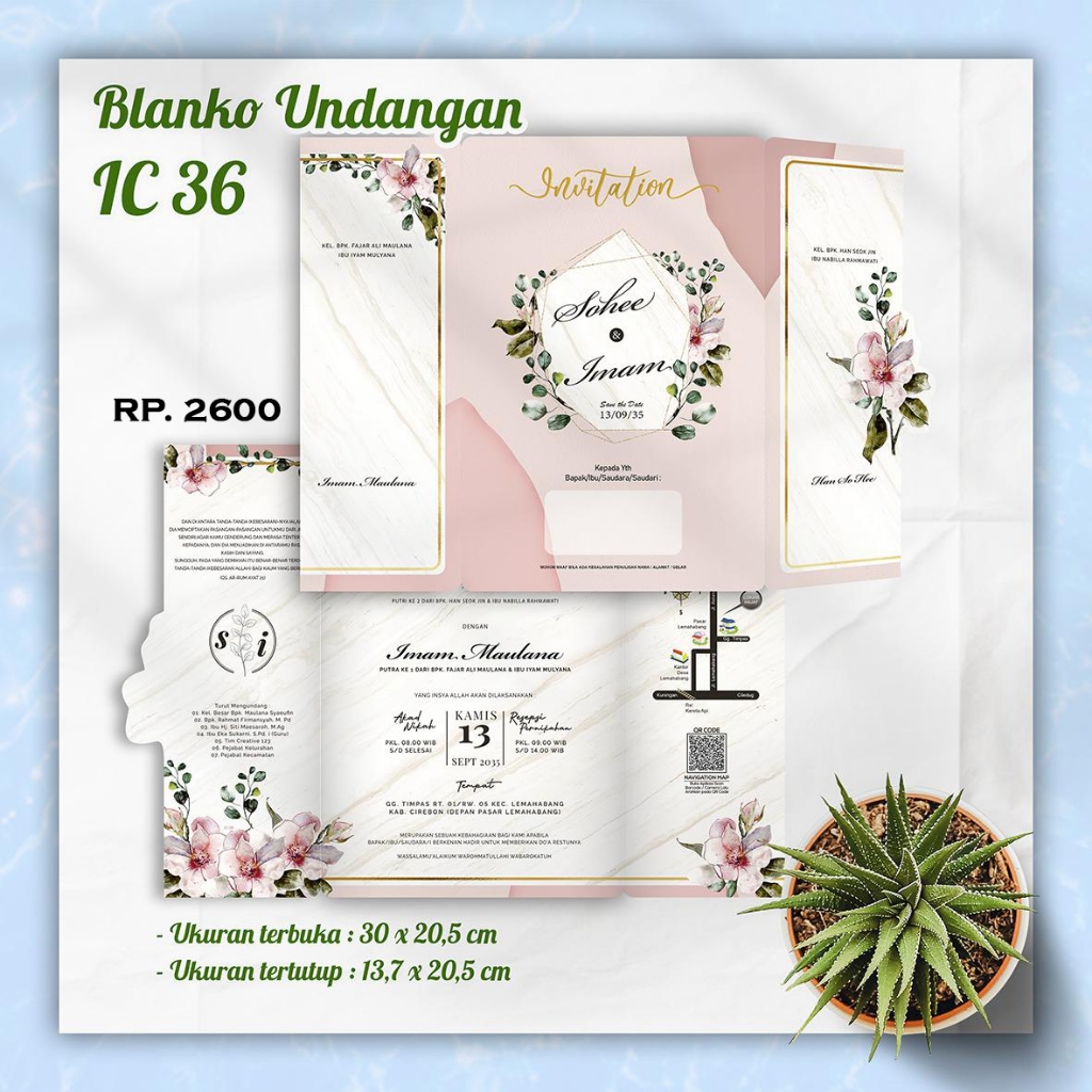 Cetak Undangan Blangko Pernikahan terjangkau IC 36