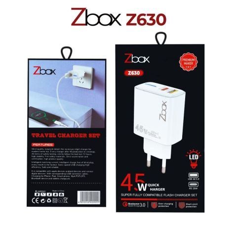 TC Charger ZBOX Z330 Z430 Z340 ZX2-04 A54 Z630 2 Port USB Qualcomm 3.0 Fast Charging Micro-Type C