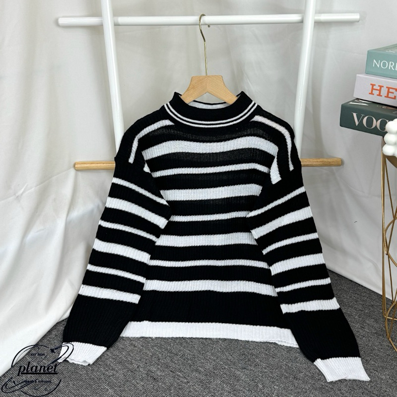 SWEATER RAJUT WANITA TURTLE NECK LENGAN PANJANG BAJU ATASAN DEWASA CEWEK KOREAN STYLE KAOS RAJUT MUR