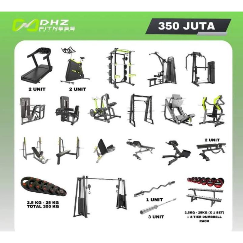 dhz paket bangun gym alat pasilitas fitnes center komersial