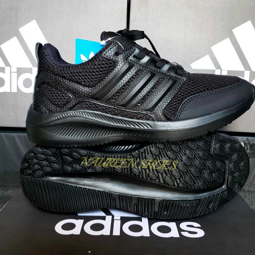 Sepatu Sekolah Anak Pria Wanita Cowok Cewek Hitam Polos Sneaker Olahraga Running Full Black