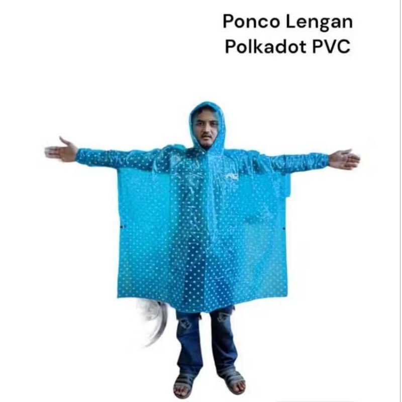 JAS HUJAN ATZ Ponco Lengan POLKADOT / Jas Hujan Kalong Dewasa / Mantel Ponco Lengan Polkadot