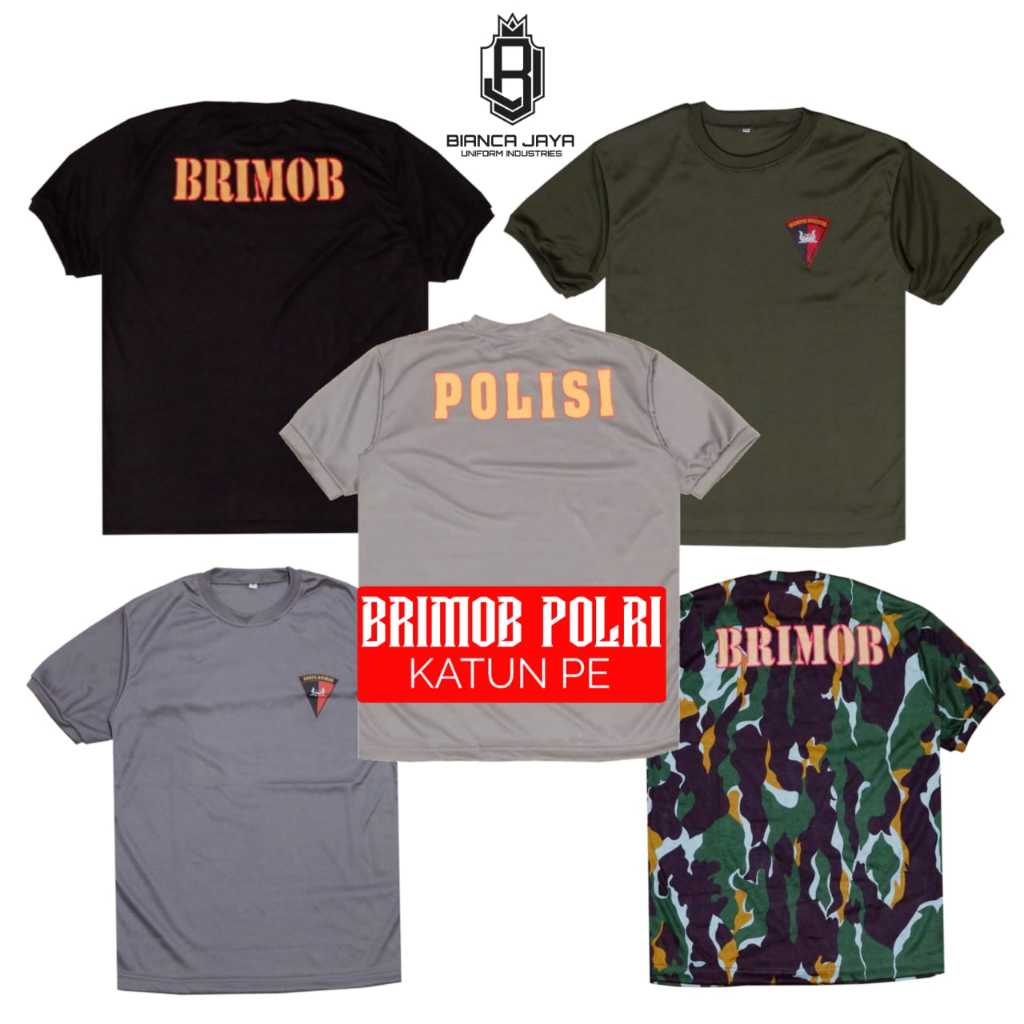 kaos brimob polisi pria loreng