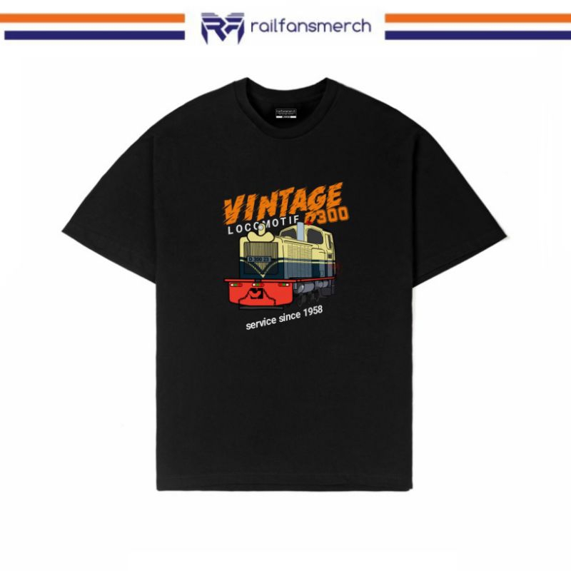 Railfansmerch Kaos Railfansmerch Lokomotif kereta api - Vintage D300