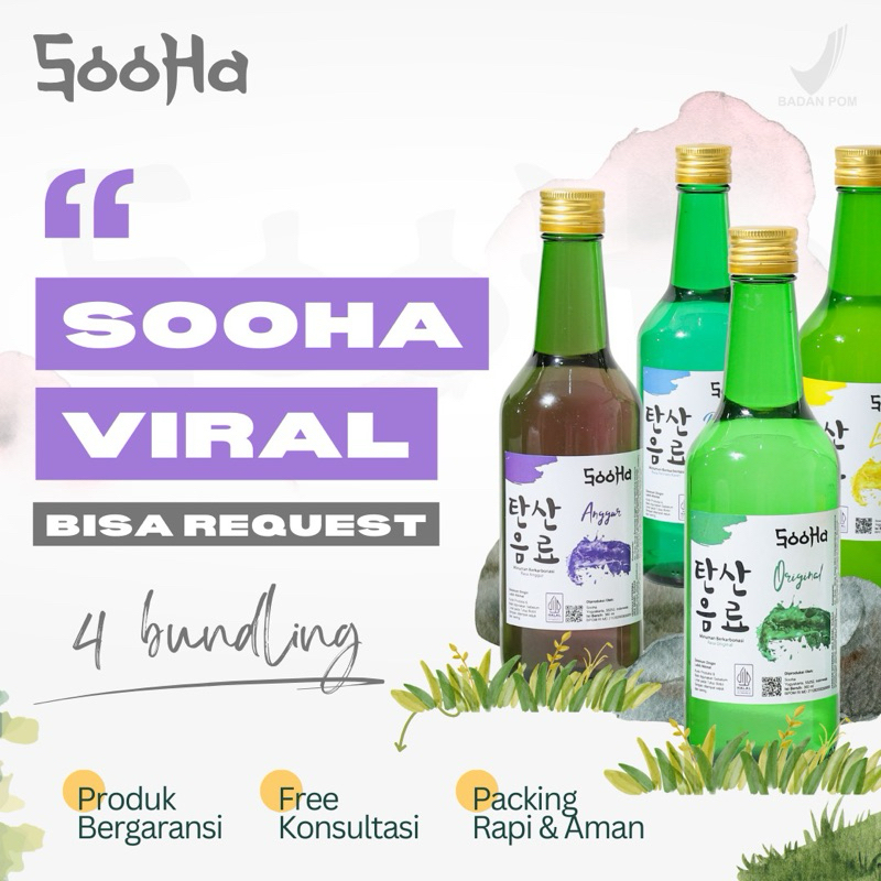 

Sooha Paket 5 Botol Minuman Soda HALAL dan BPOM