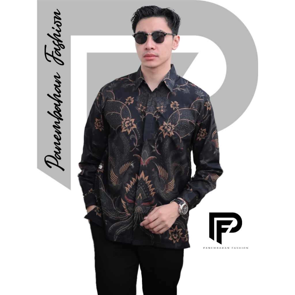 Panembahan Fashion SULTAN Kemeja Batik Pria Lengan Panjang Modren Slim Fit LASKALA Size M L XL XXL