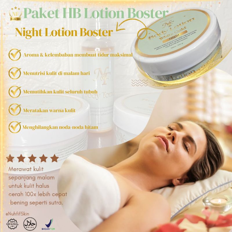 (ORIGINAL) NEW HB LOTION PEMUTIH INSTAN/ BODY WHITENING BOSTER / PAKET HB CREAM PERAWATAN BADAN/HAND