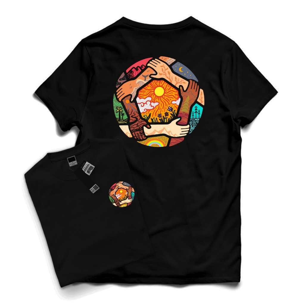 Kaos Distro Atasan Pria Wanita Motif Depan Belakang ART HITAM | T-Shirt Premium Bahan Katun Premium 