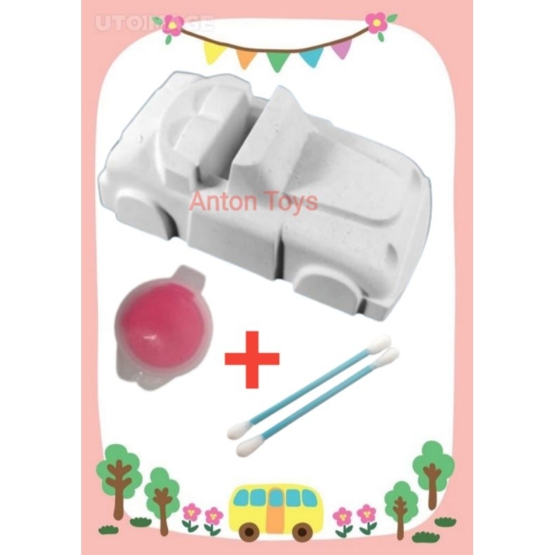 series mobil mainan anak edukatif melukis mewarnai patung gypsumGipsum