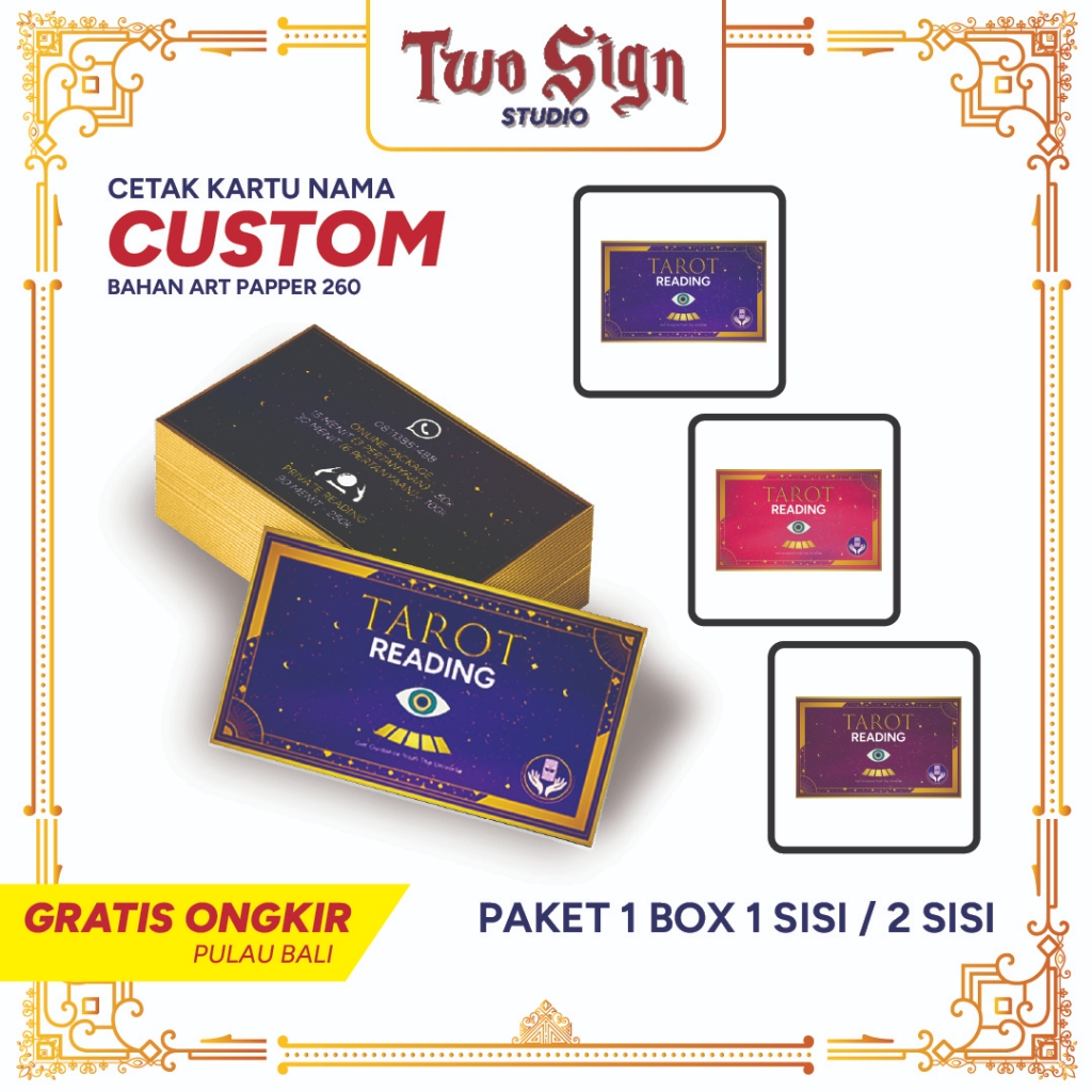PAKET KARTU NAMA CUSTOM ISI 100 PCS