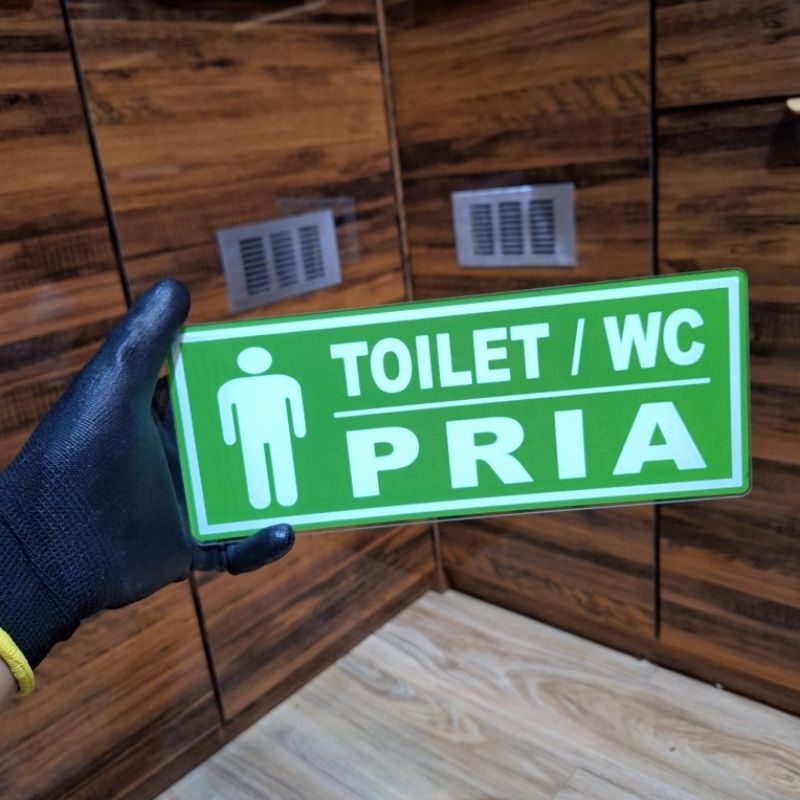 

akrilik toilet / wc pria ukuran 10 x 25