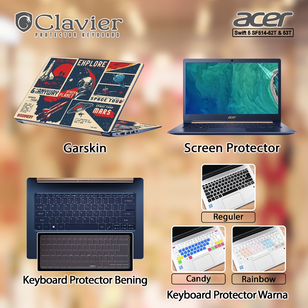 Cover Keyboard Screen Protector Garskin Laptop Anti Gores Acer Swift 5 SF514-52T-52DW 55W0 82HE Coos