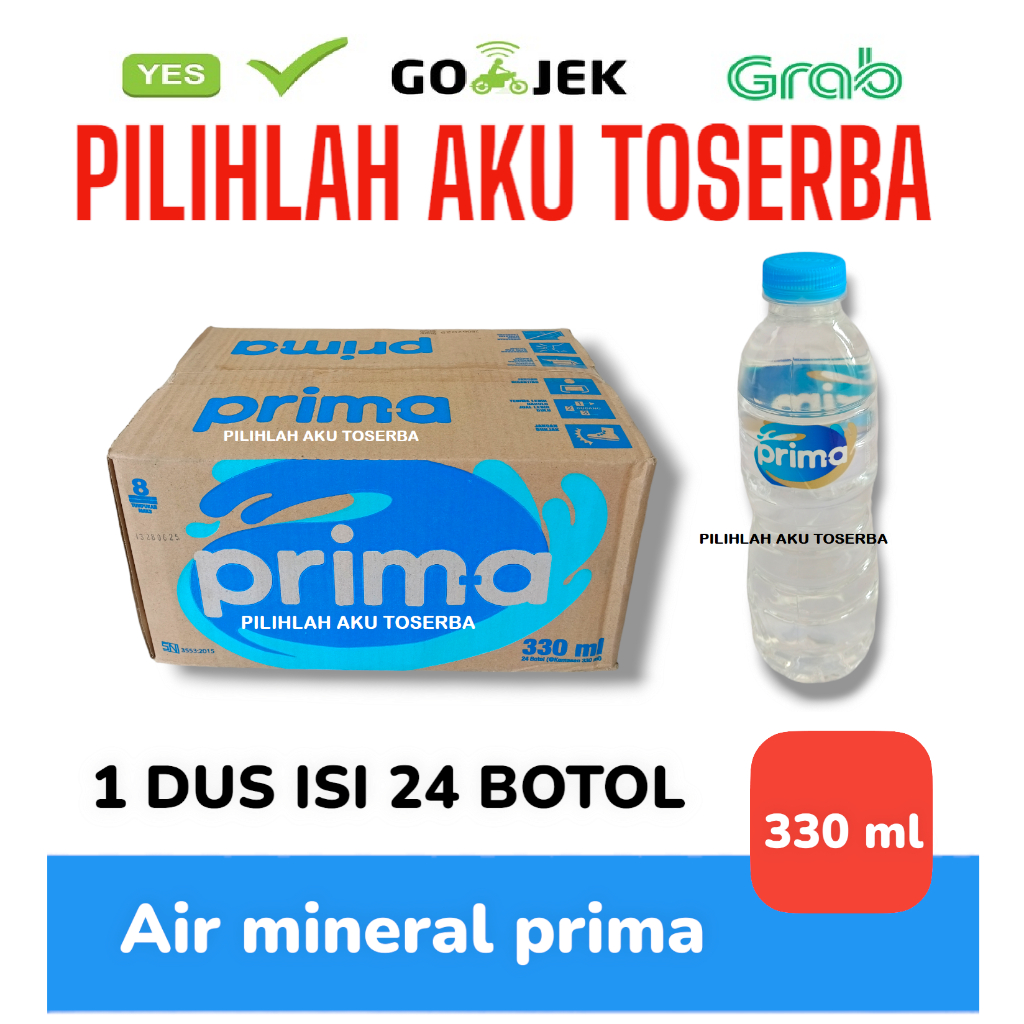 

Air Mineral Prima Prim-A Botol Mini Pet 330 ml - (HARGA 1 DUS ISI 24)