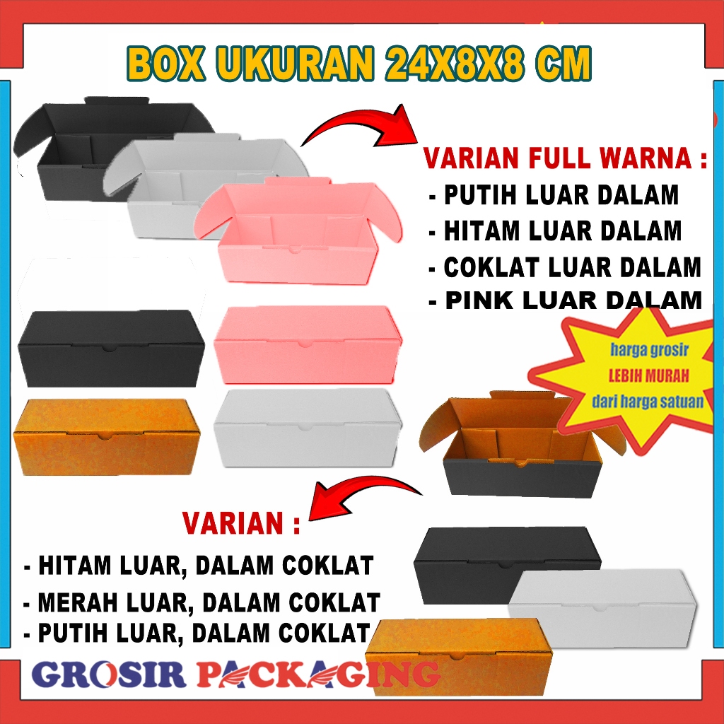 

(PAKET 100 PCS) Box 24x8x8 cm /Box Botol/Box Tumbler/Box Souvenir/Kardus Polos