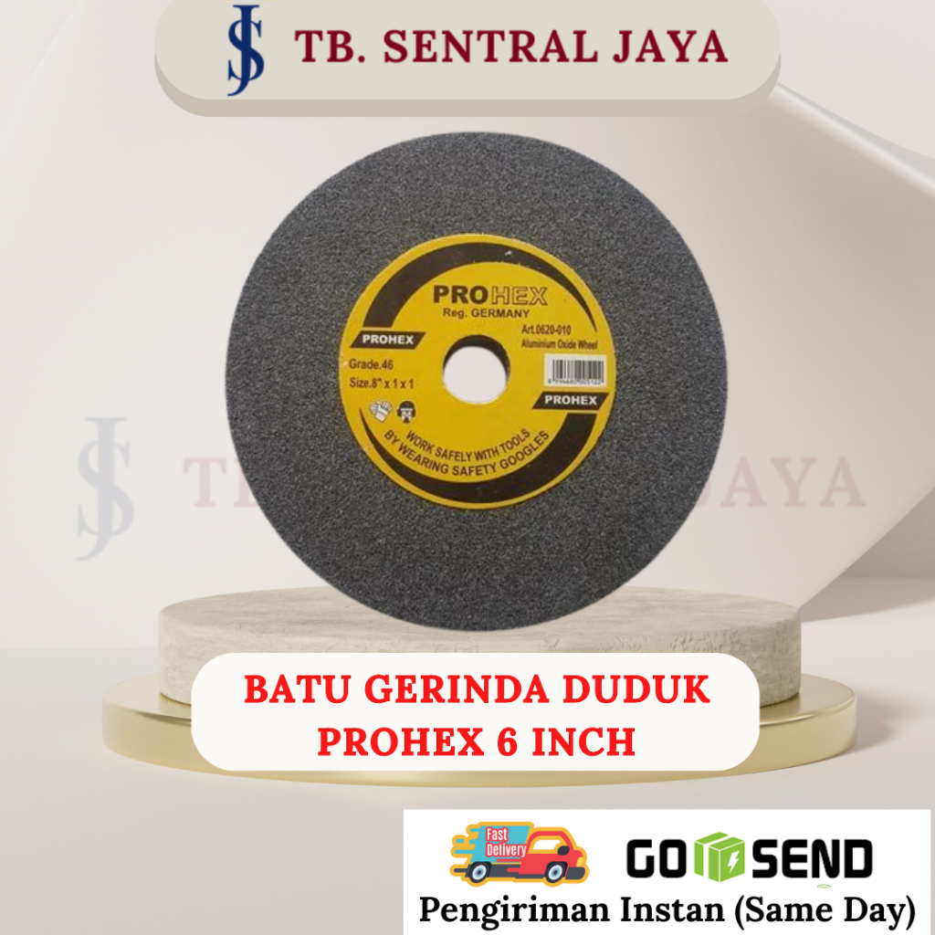 Batu Gerinda Duduk Prohex 6 Inch/Batu Asah Batu Akik/Batu Asah Gerinda Duduk