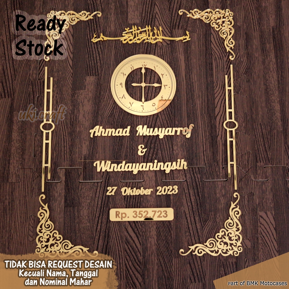 1 Set Hiasan Mahar Jam Arab Dekorasi Hiasan Mahar Akrilik