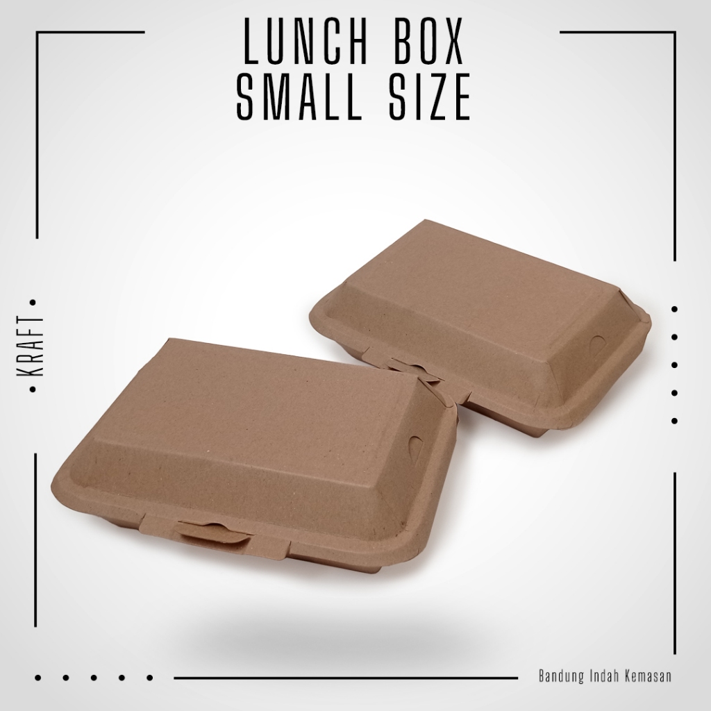 Cetak Kemasan Lunch Box/Box Makanan/Dus Makanan KRAFT Ukuran SMALL