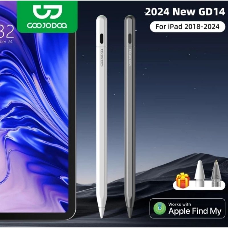 Goojodoq GD14 2024 New Stylus Pen Pencil With Ipad Find My Apps and Costum Shortcuts for ipad mini 5