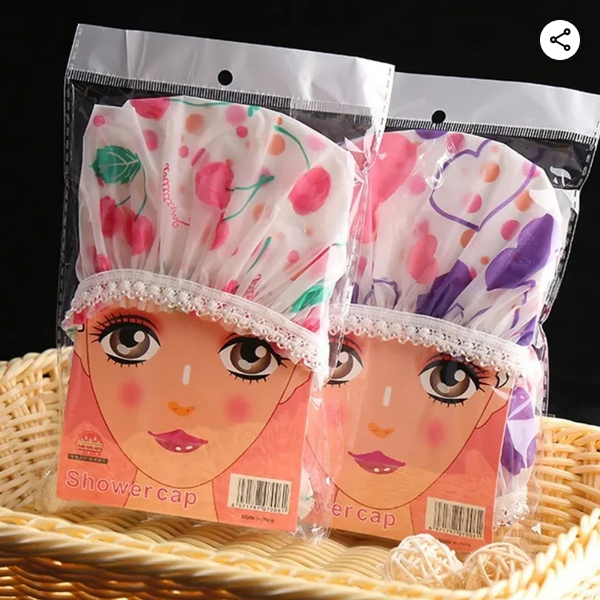 Shower Cap Topi Mandi Travel Shower Cap Premium Quality Waterproof Premium
