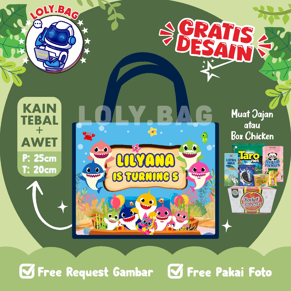 

Goodie Bag NAVY /Tas Ultah Custom/Goodie Bag Custom/Tas Ultah Unik/Souvenir Custom