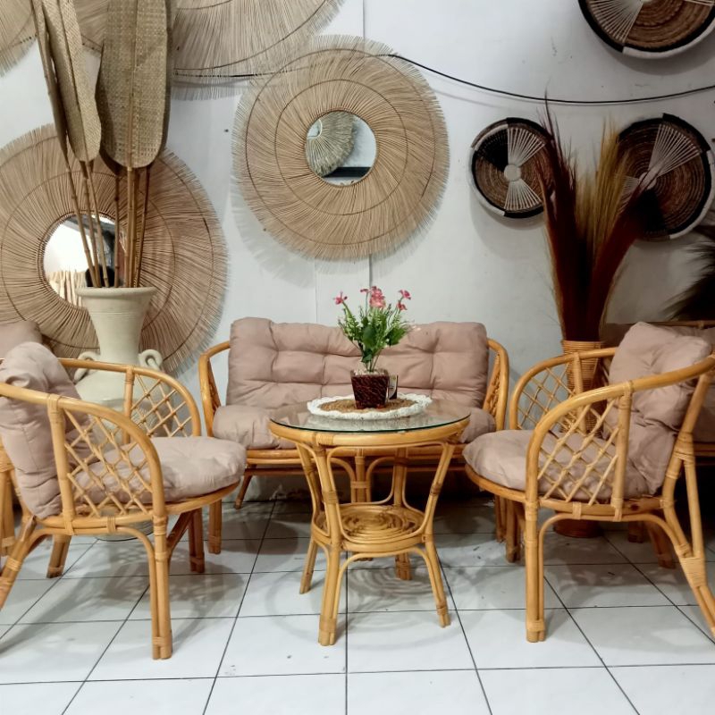 Kursi Bahama Rotan Murah Jogja/ Kursi Teras Rotan Ringan / Jual Kursi Teras Rotan Murah Jogja/ Kursi