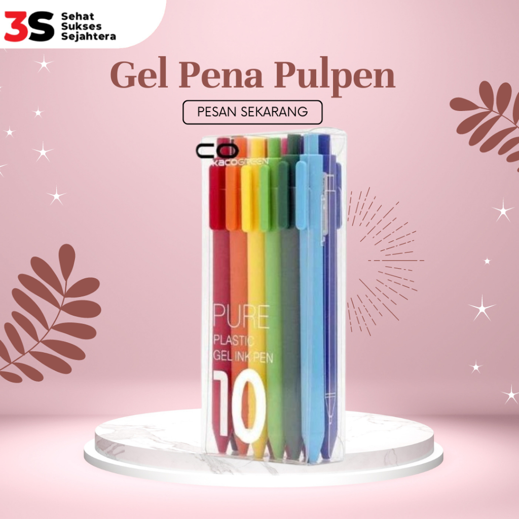 

JFactory Pulpel Gel 0.5mm Bolpoin Pena Pulpen Tinta Gel 10PCS (Colorful Ink)