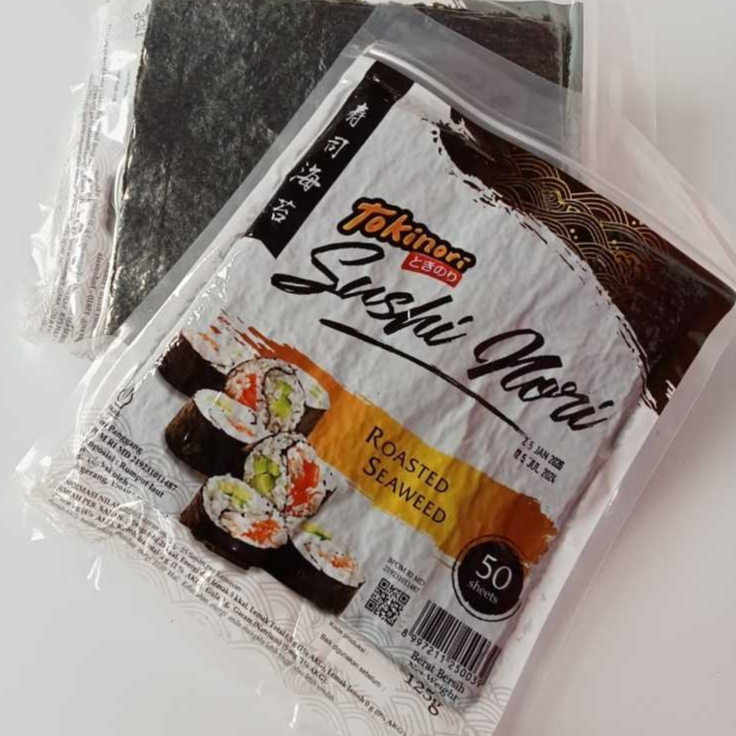 

TOKINORI Type Sushi Nori/Sakao Nori Isi 50 Lembar Rumput Laut Gulung untuk Sushi 125gr HALAL Roasted Seaweed