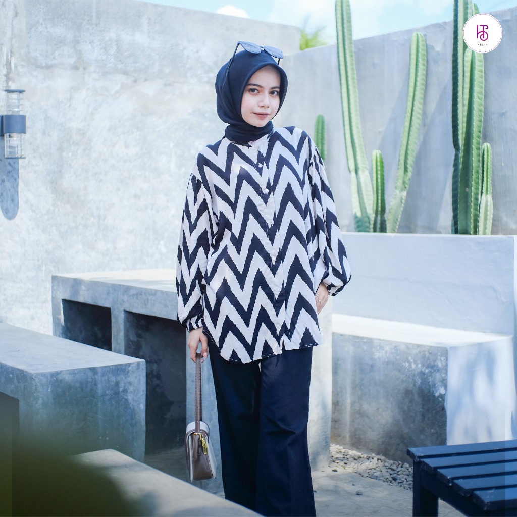 𝐇𝐄𝐒𝐓𝐘 Eliza Blouse Atasan Wanita Bahan Rayon Viscose Premium Blouse Lengan Balon