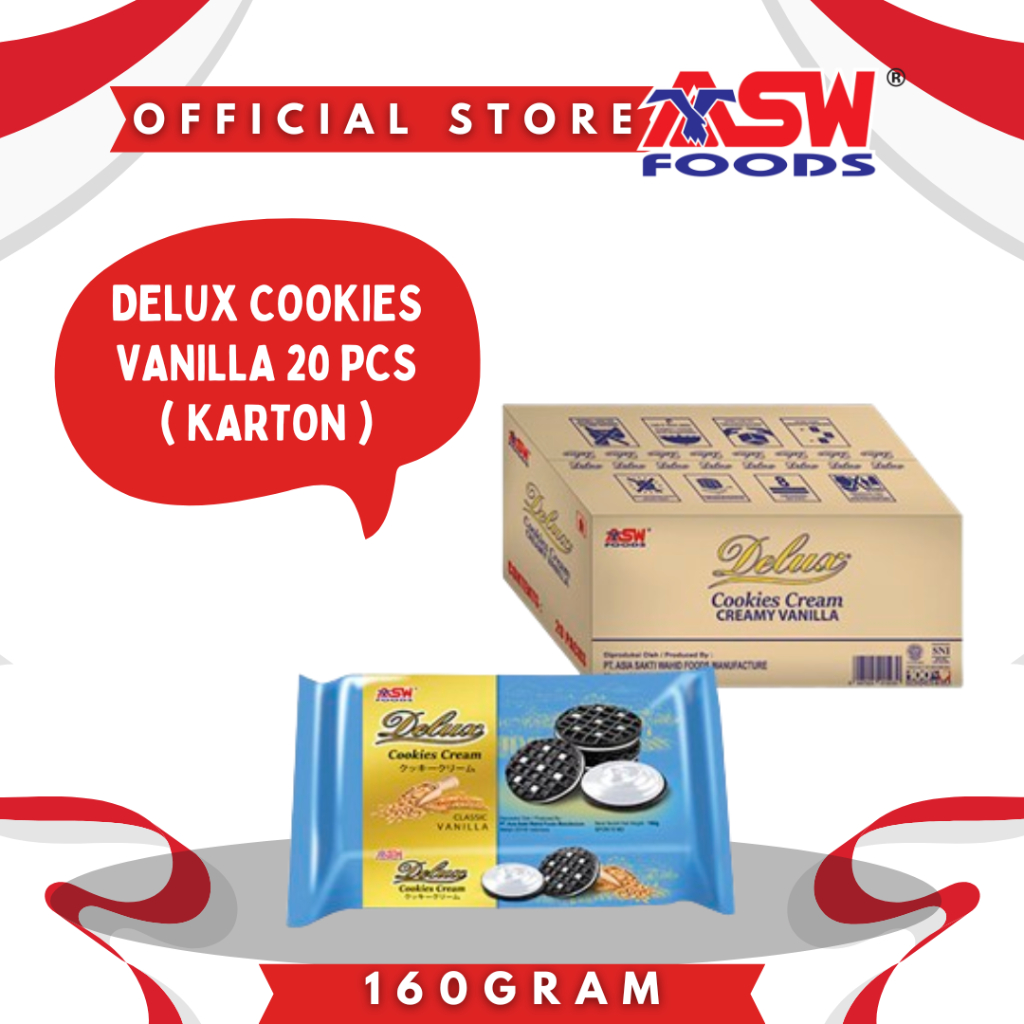 

DELUX COOKIES VANILLA - 160 GRAM ( KARTON )